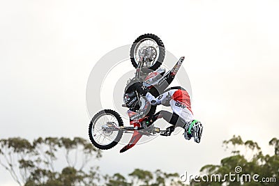 Motorcycle Making Jump in Air Editorial Stock Photo